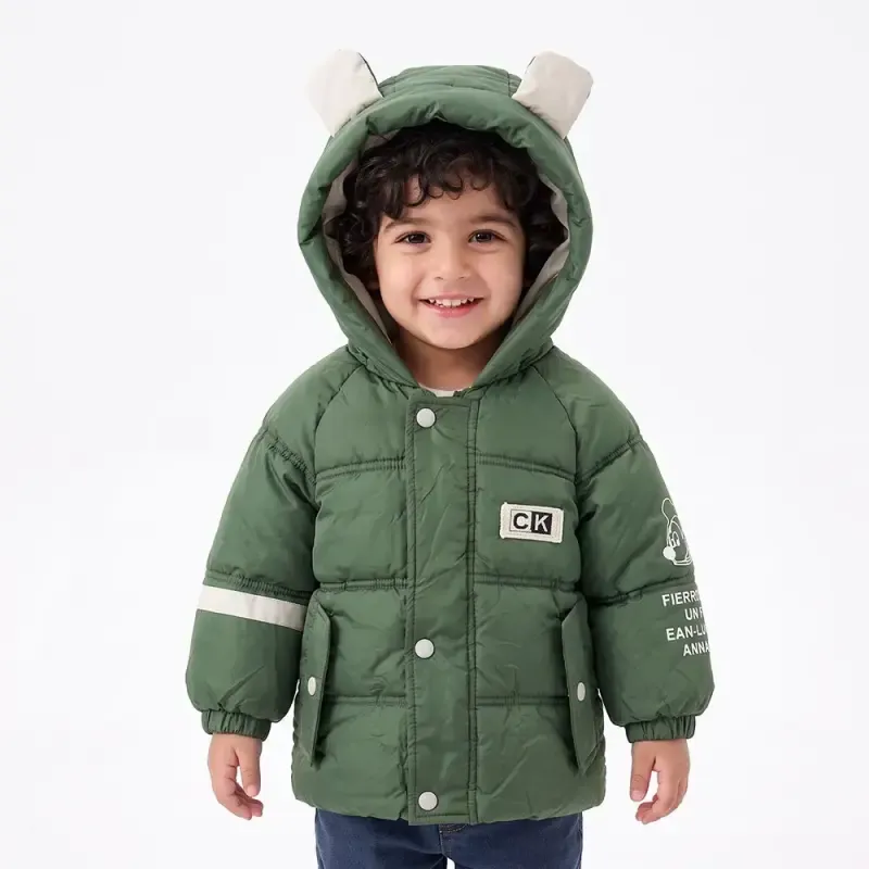 کاپشن پسرانه میکی موس یشمی شمعی آستر خز و ساتن