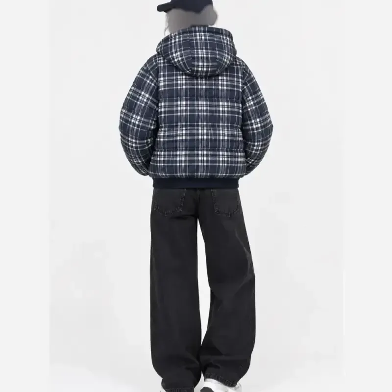 کاپشن چهارخونه جنس بارونی سایز M تا 2XL قد 56