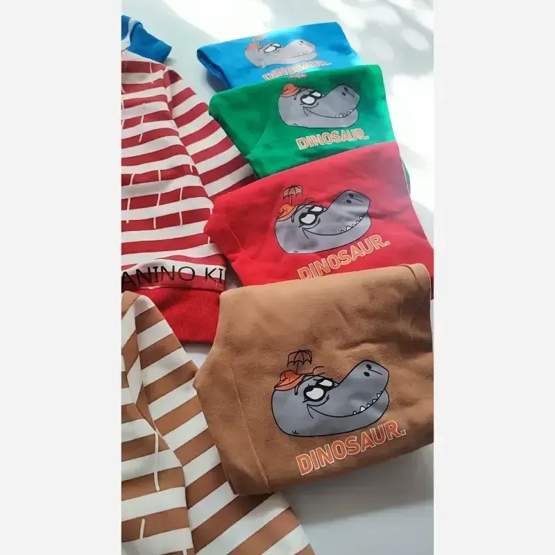 ست بلوز و شلوار بچگانه طرح دایناسور دورس سایز 35 تا 45