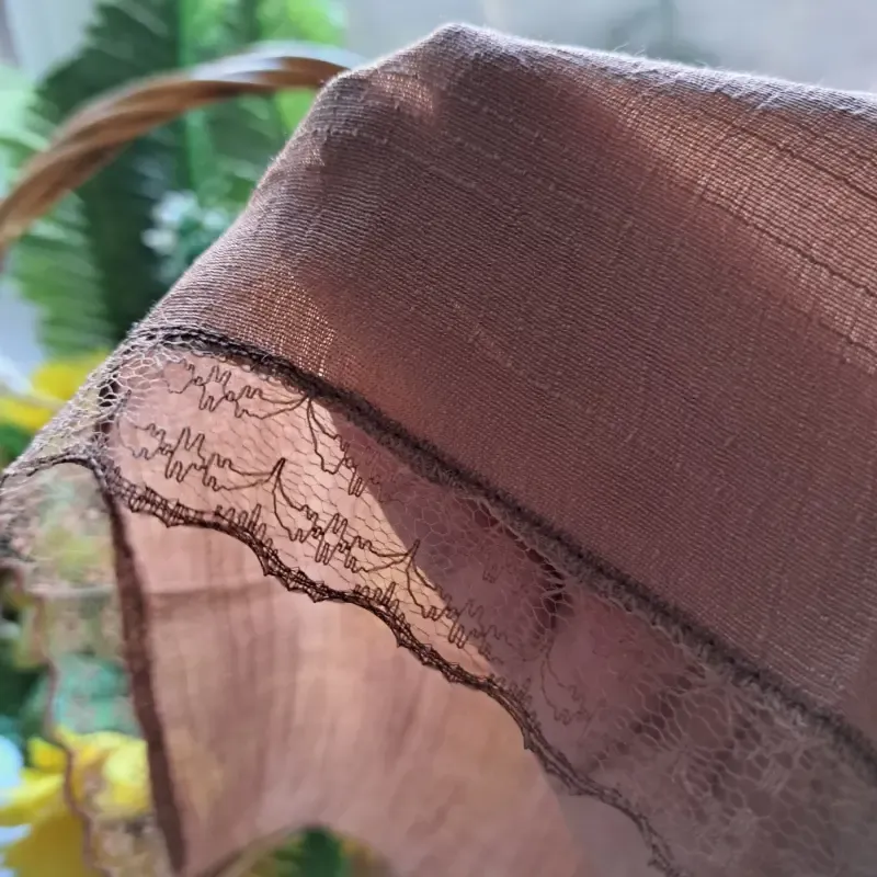 شال وال اسلپ مشکی سرمه ای نسکافه ای دور گیپور دوزی سایز 170 در 70 و 52 سانتی متر